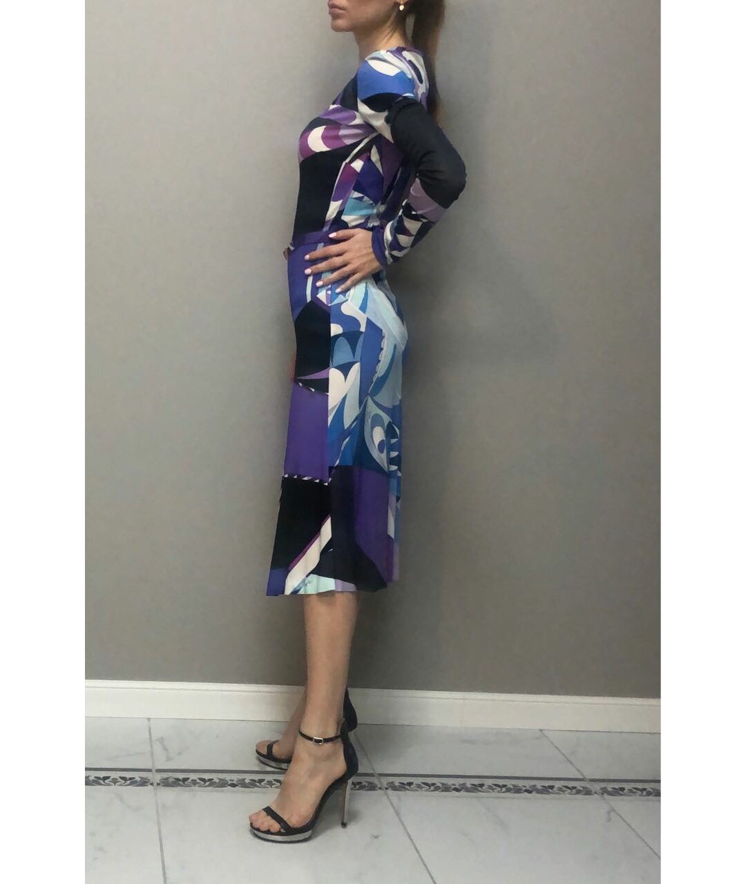 EMILIO PUCCI Фиолетовое вискозное платье, фото 2
