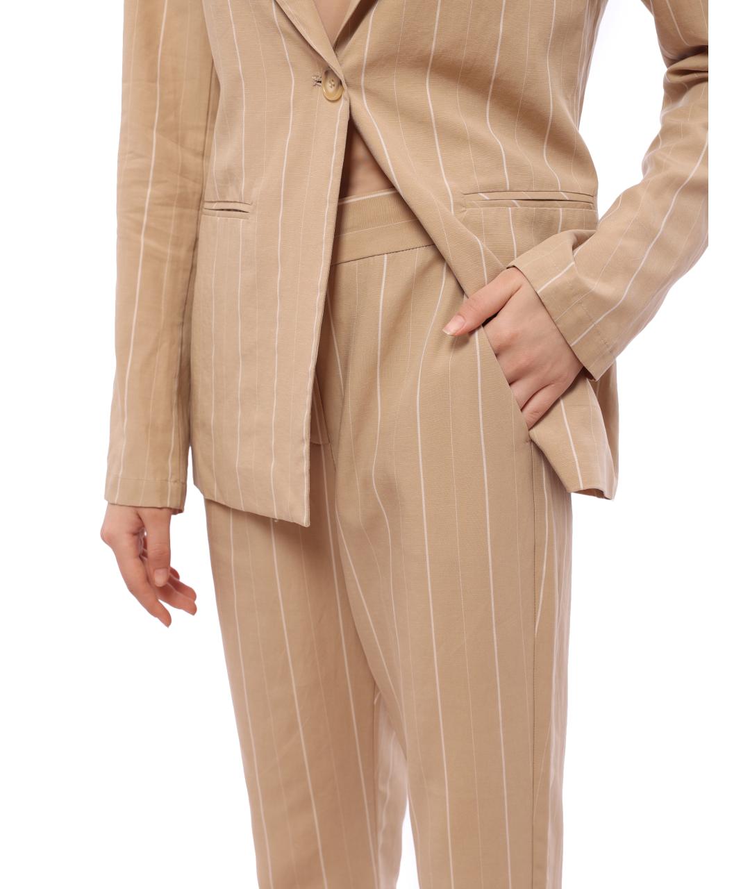 LIU JO Бежевые брюки широкие, фото 3