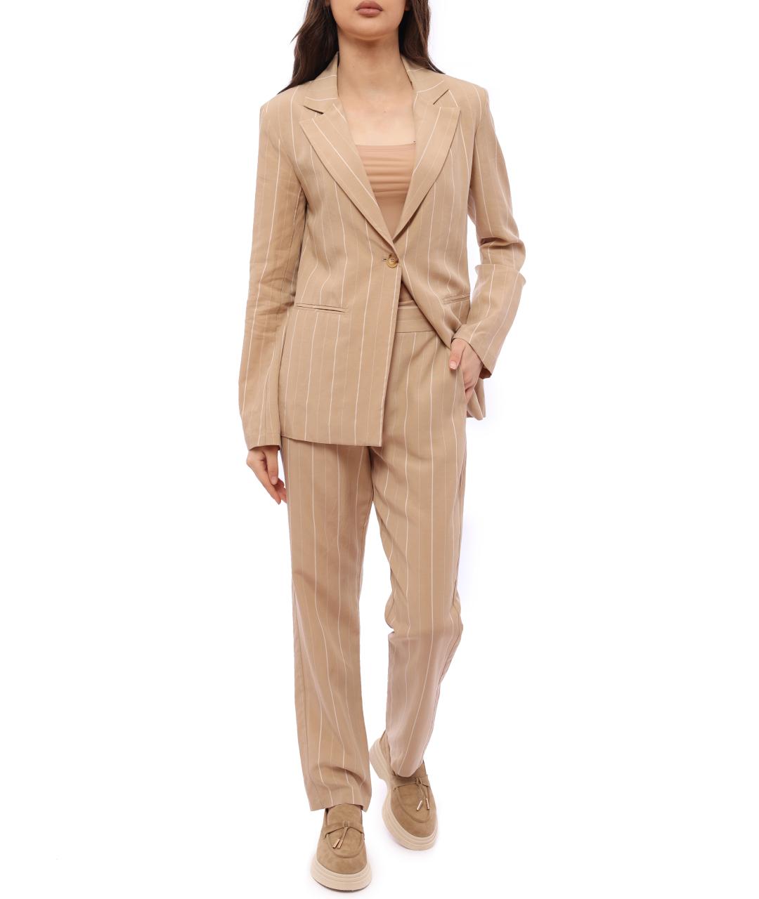 LIU JO Бежевые брюки широкие, фото 6