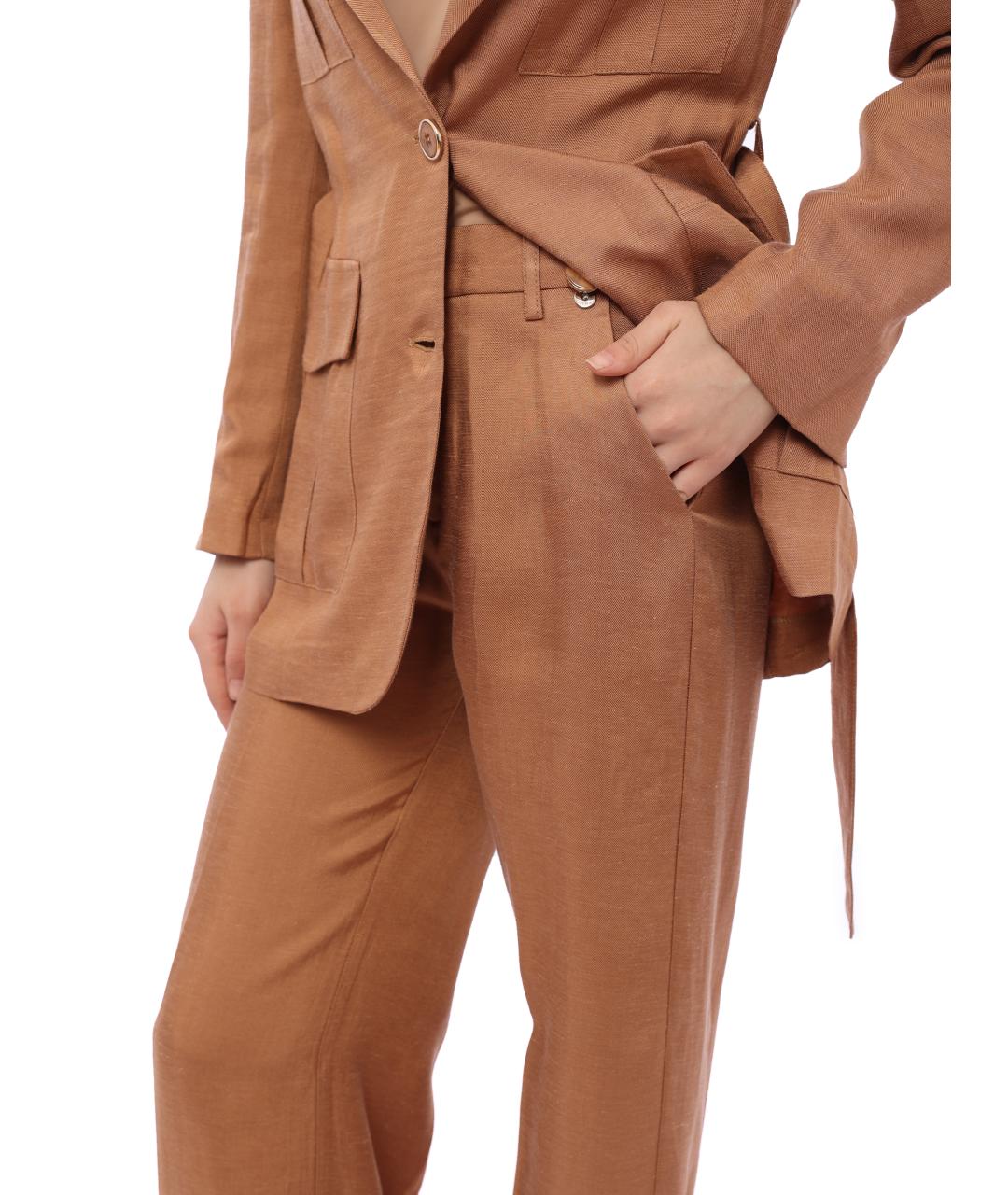 LIU JO Коричневые брюки широкие, фото 2