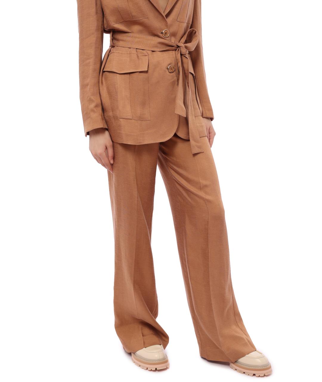 LIU JO Коричневые брюки широкие, фото 3