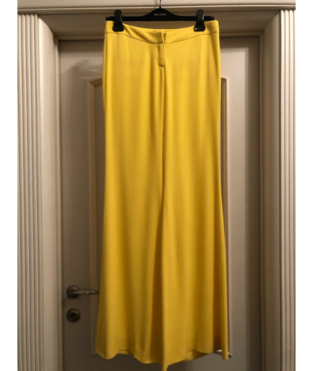 BALMAIN Желтые вискозные брюки широкие, фото 3