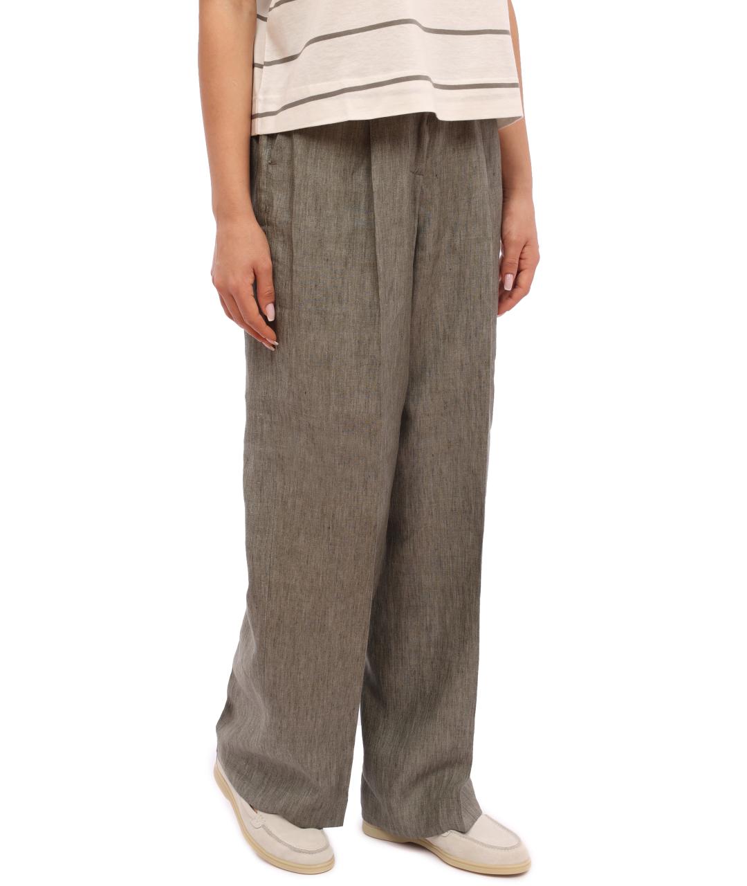 PESERICO Зеленые брюки широкие, фото 4