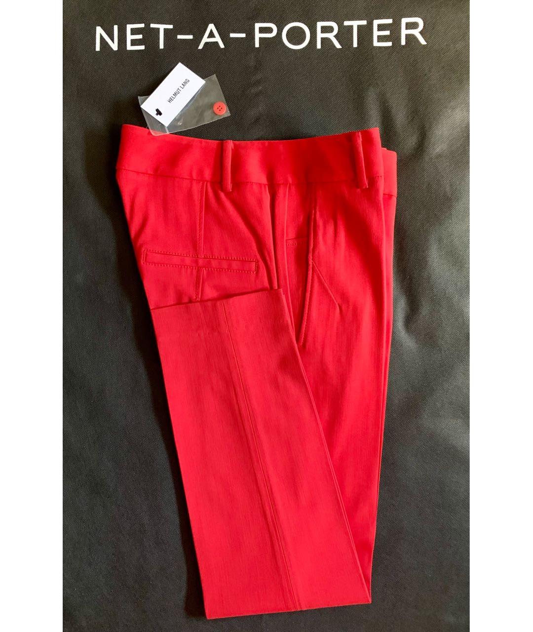HELMUT LANG Красные прямые брюки, фото 2