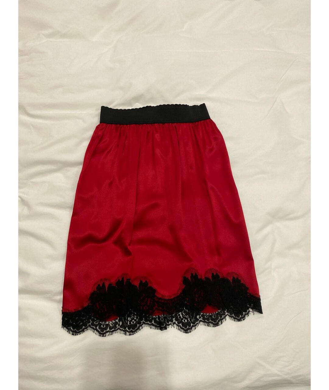 DOLCE&GABBANA Бордовая шелковая юбка миди, фото 5