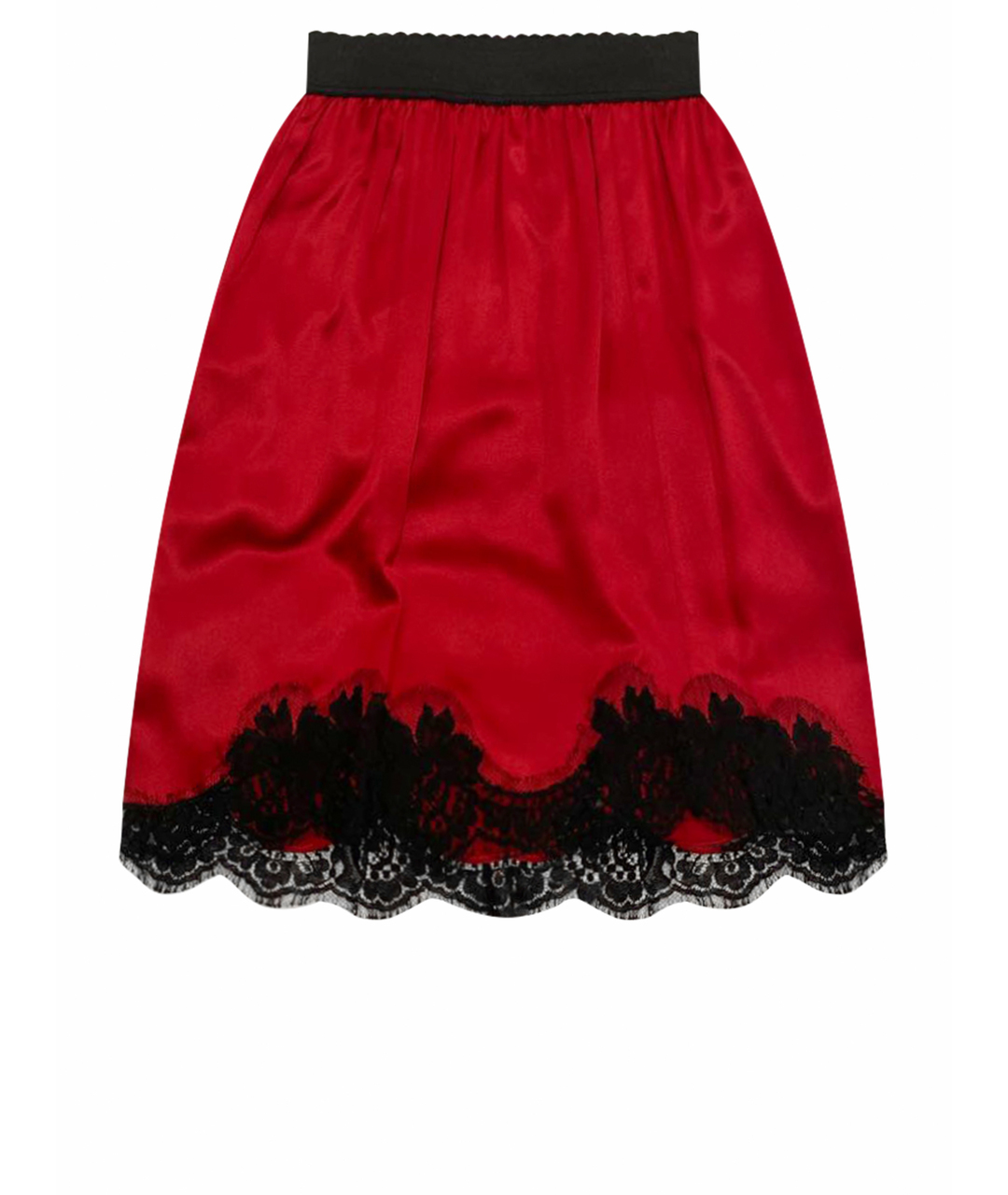 DOLCE&GABBANA Бордовая шелковая юбка миди, фото 1