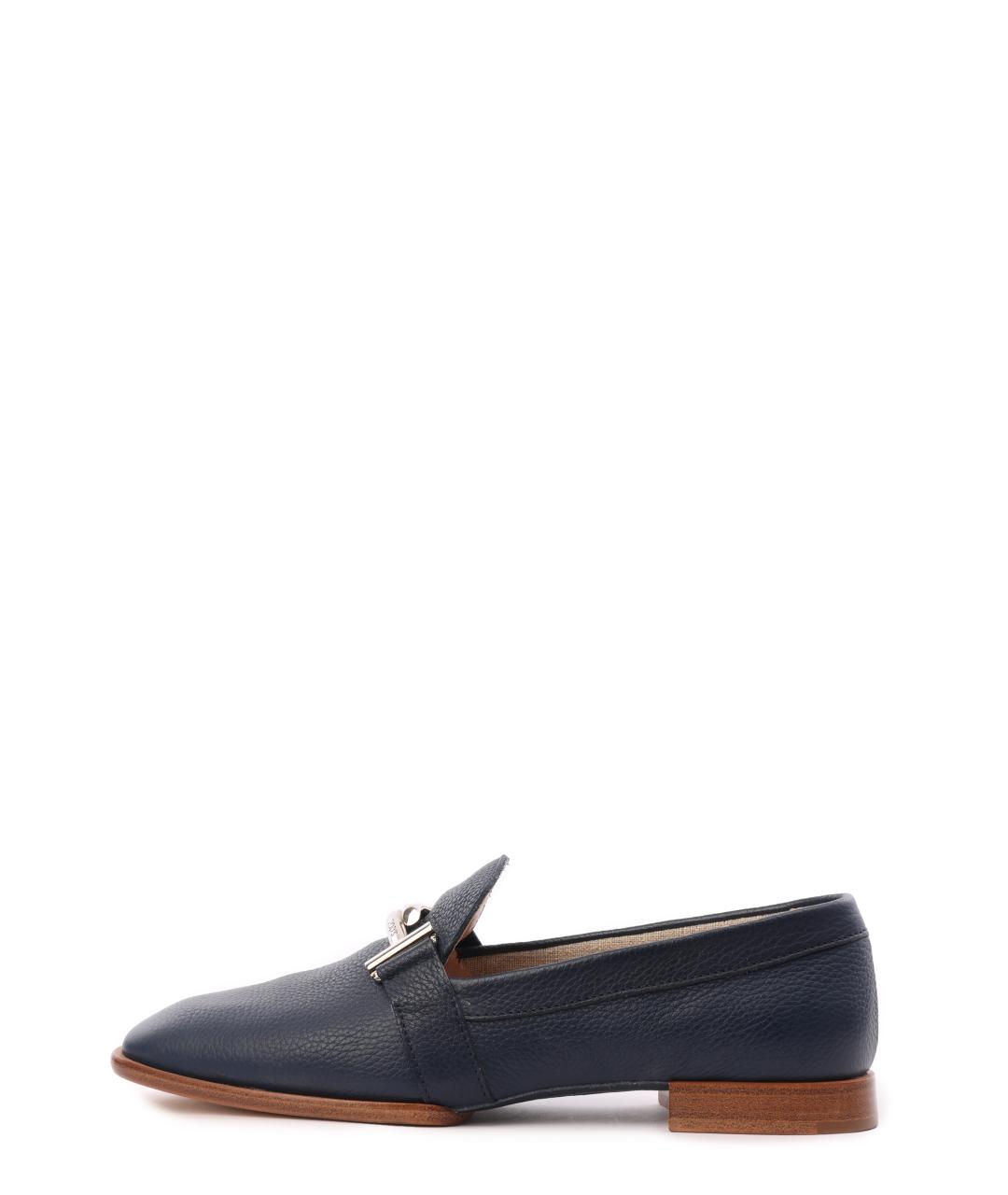 TOD'S Синие кожаные лоферы, фото 6