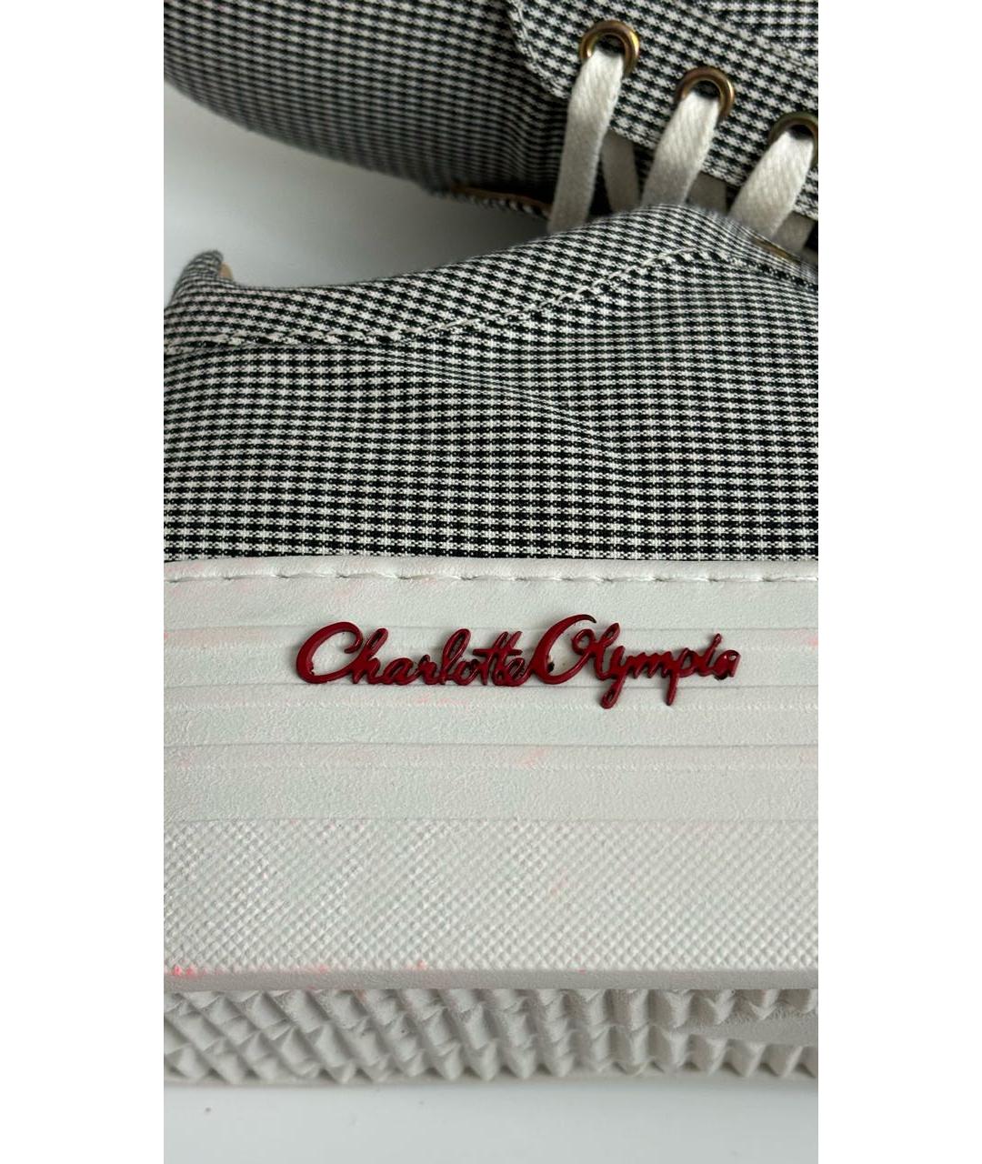 CHARLOTTE OLYMPIA Черные текстильные кеды, фото 4