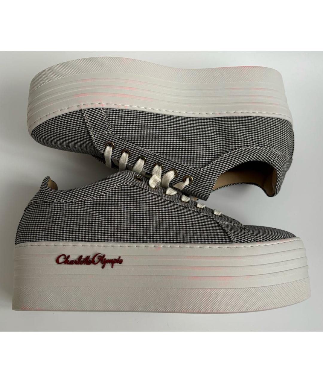 CHARLOTTE OLYMPIA Черные текстильные кеды, фото 3