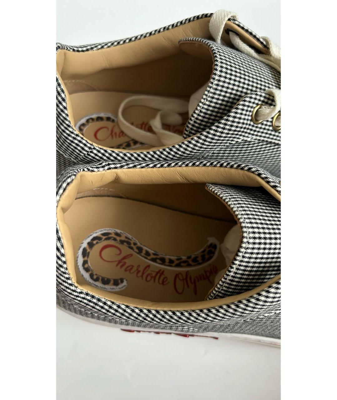 CHARLOTTE OLYMPIA Черные текстильные кеды, фото 7