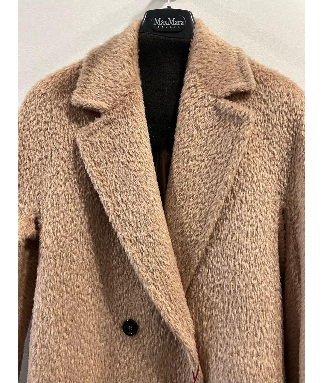 MAX MARA STUDIO Бежевое шерстяное пальто, фото 3