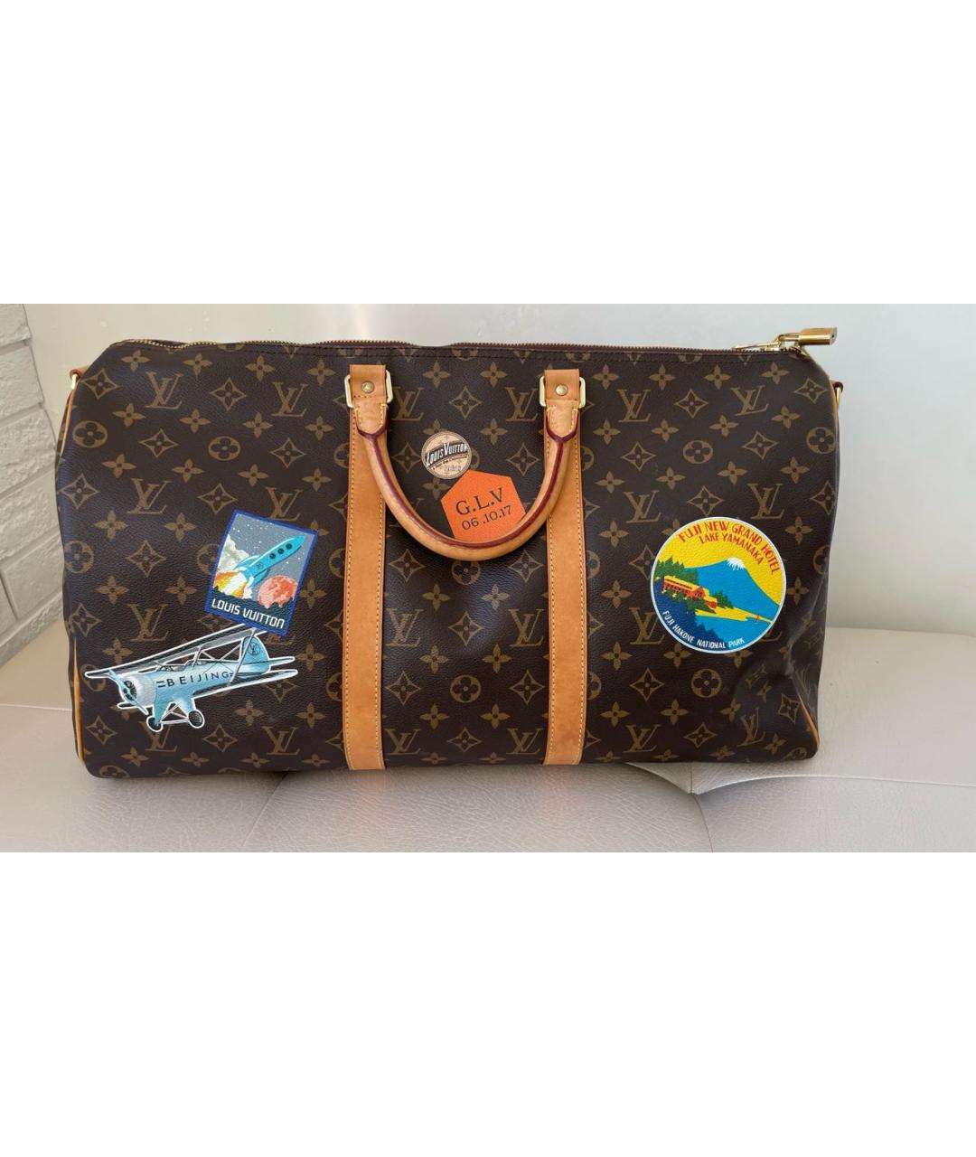 LOUIS VUITTON Кожаная дорожная/спортивная сумка, фото 8