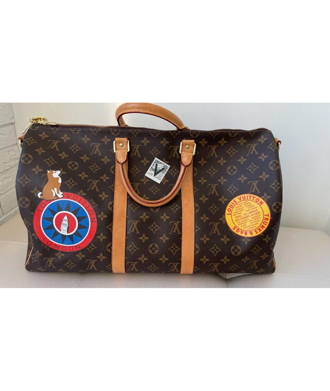 LOUIS VUITTON Кожаная дорожная/спортивная сумка, фото 2