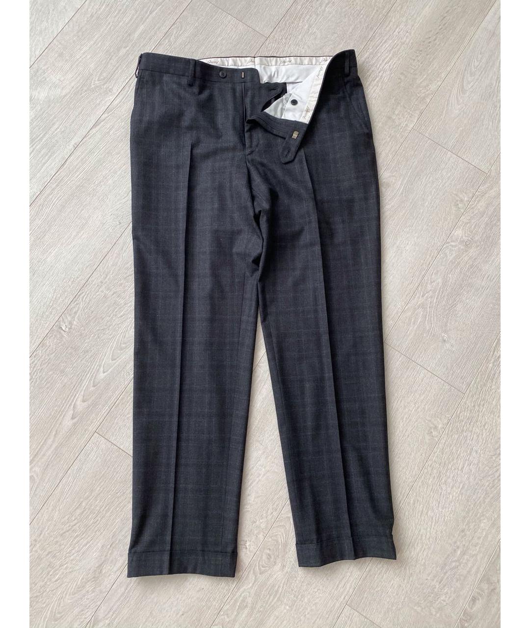 BRIONI Серые шерстяные классические брюки, фото 9