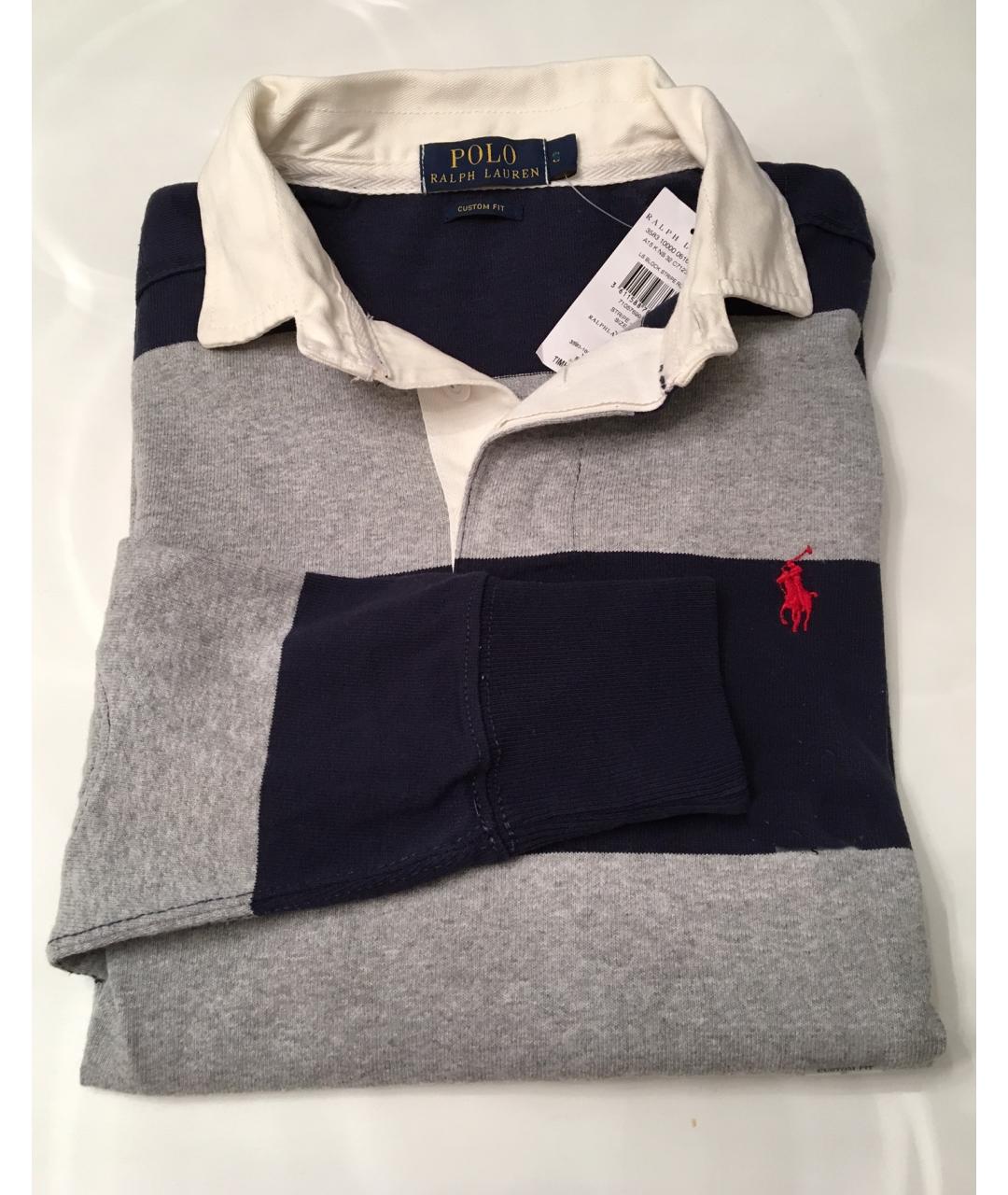 POLO RALPH LAUREN Мульти хлопковое поло с длинным рукавом, фото 5