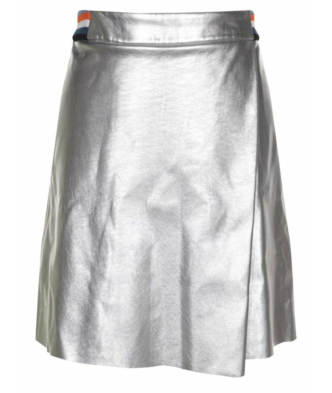 HUGO BOSS Серебряная полиэстеровая юбка мини, фото 1