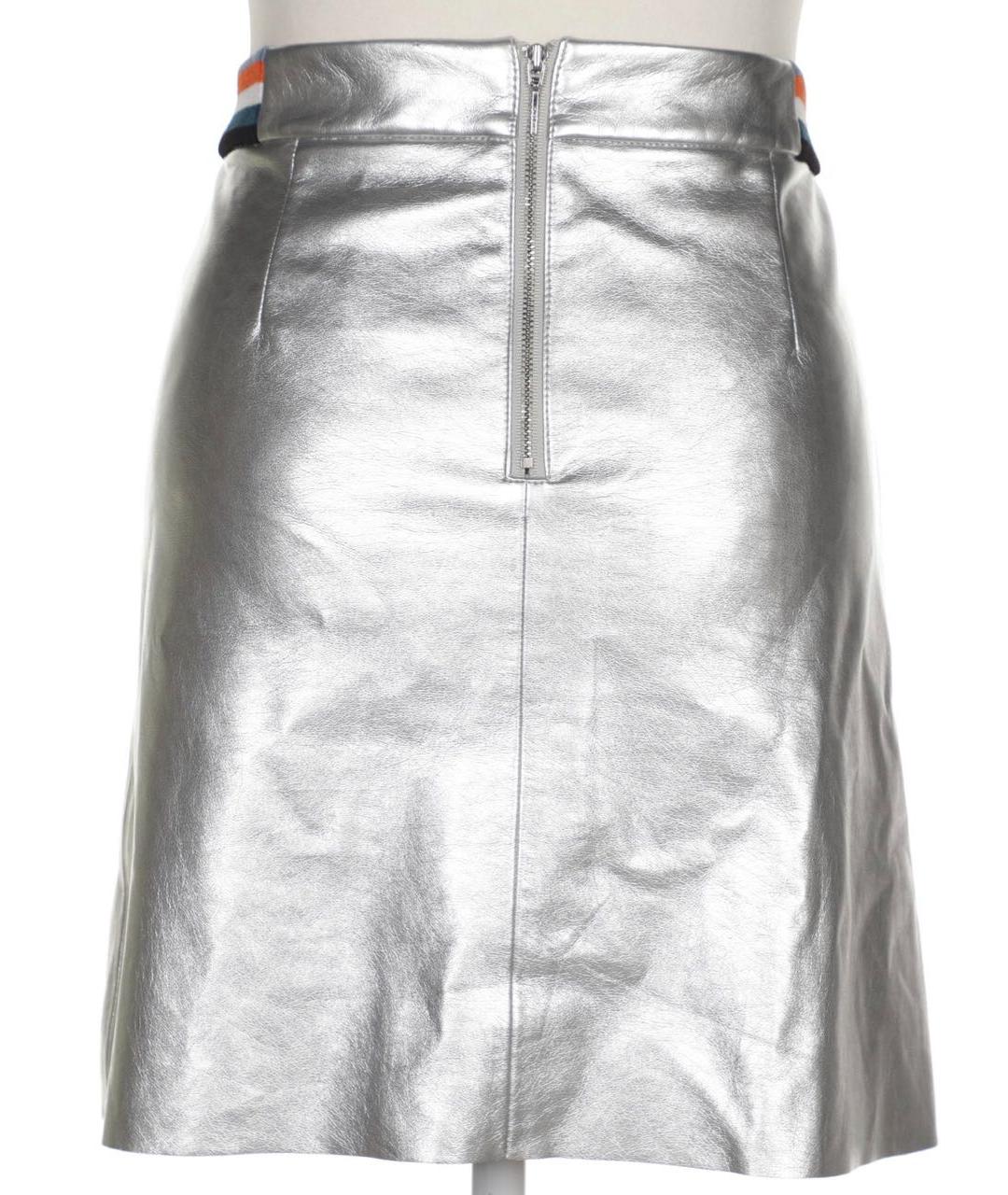 HUGO BOSS Серебряная полиэстеровая юбка мини, фото 2