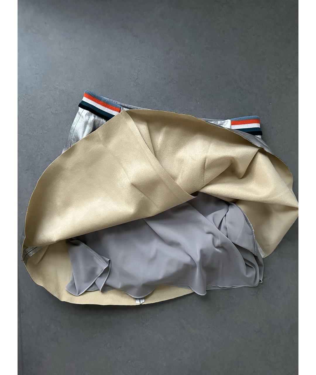 HUGO BOSS Серебряная полиэстеровая юбка мини, фото 6