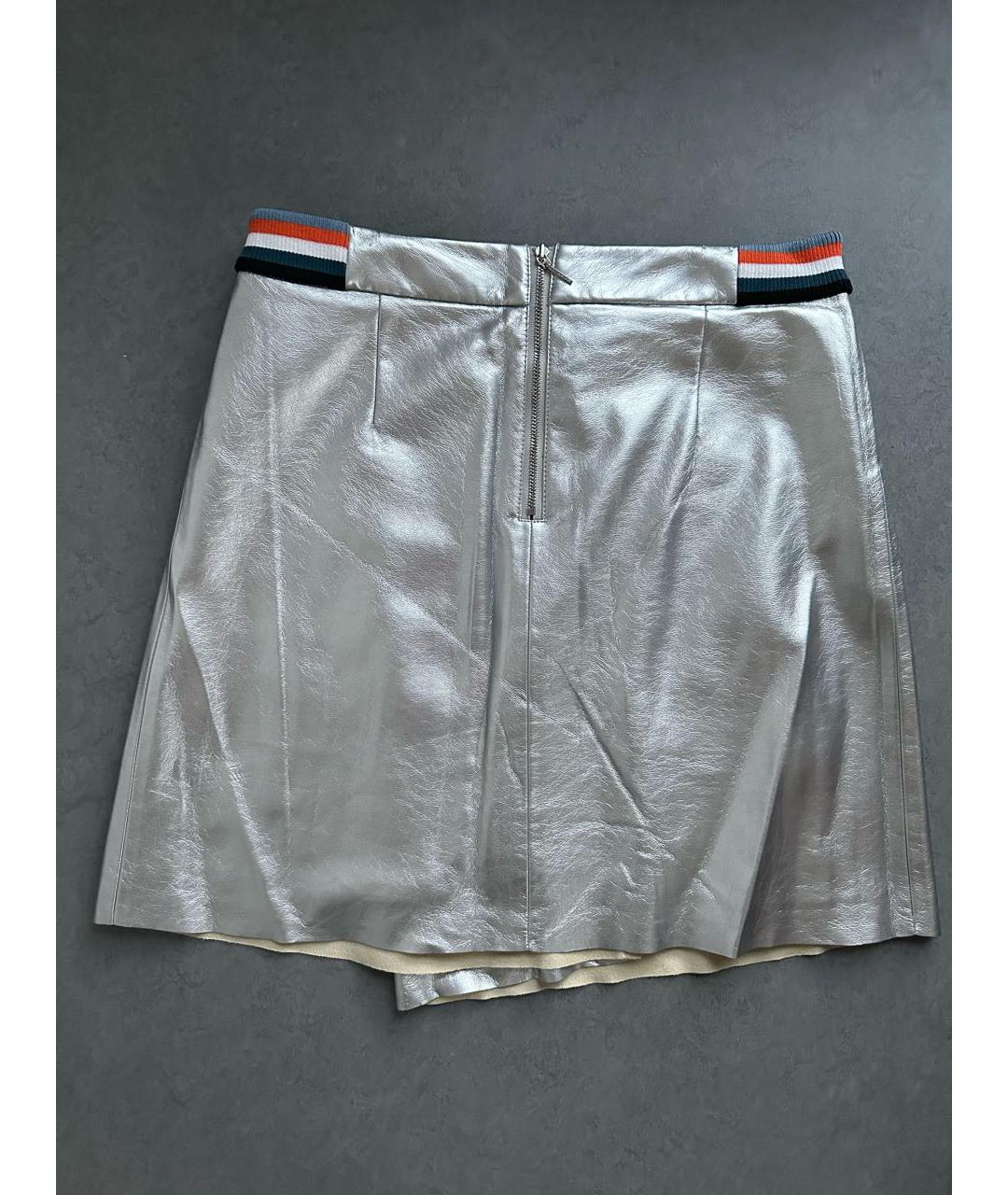 HUGO BOSS Серебряная полиэстеровая юбка мини, фото 4