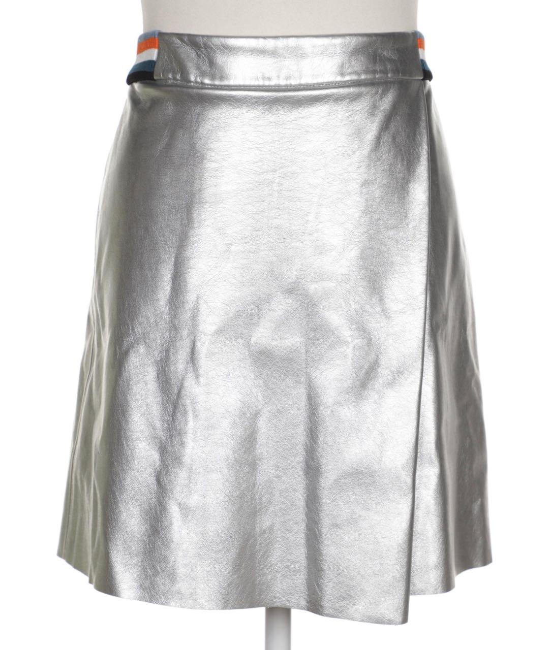 HUGO BOSS Серебряная полиэстеровая юбка мини, фото 7