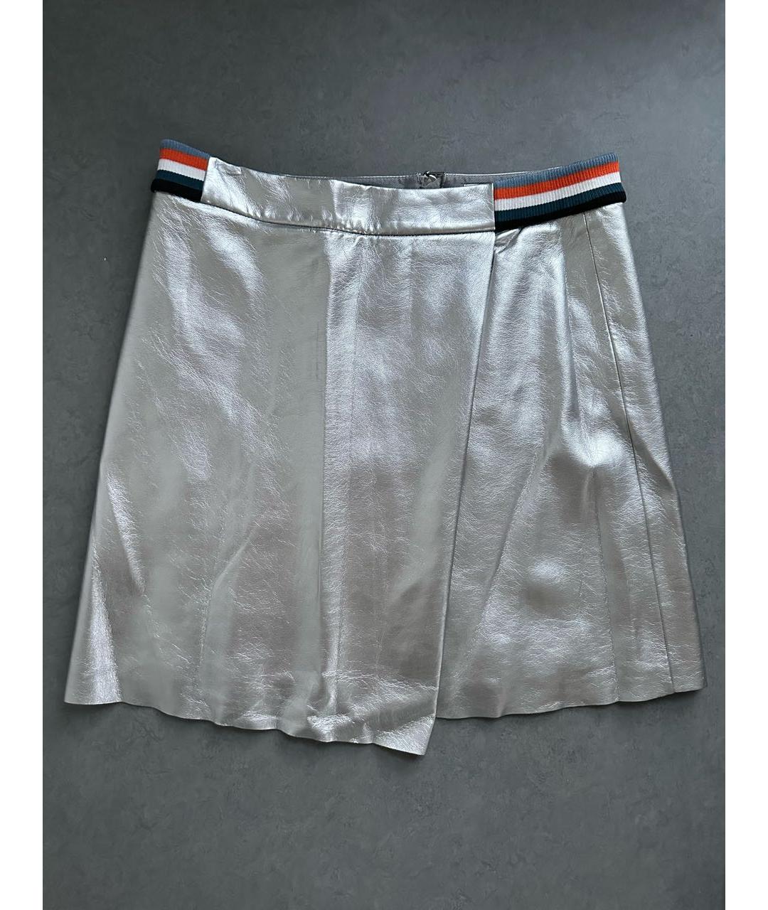 HUGO BOSS Серебряная полиэстеровая юбка мини, фото 3