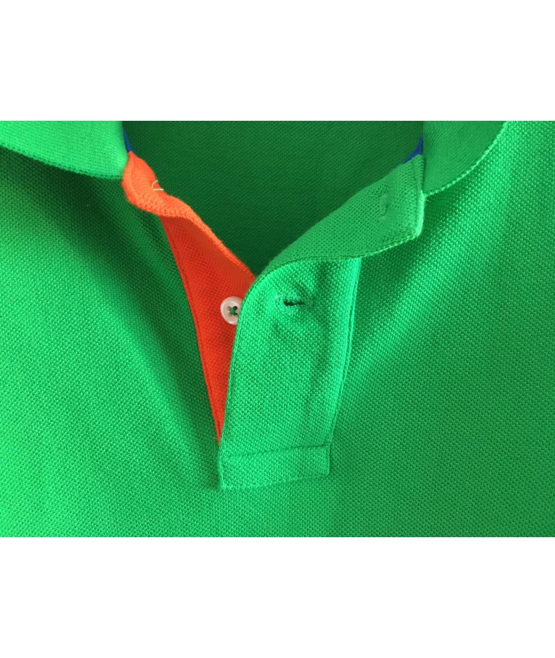 POLO RALPH LAUREN Зеленые хлопковое поло с длинным рукавом, фото 3