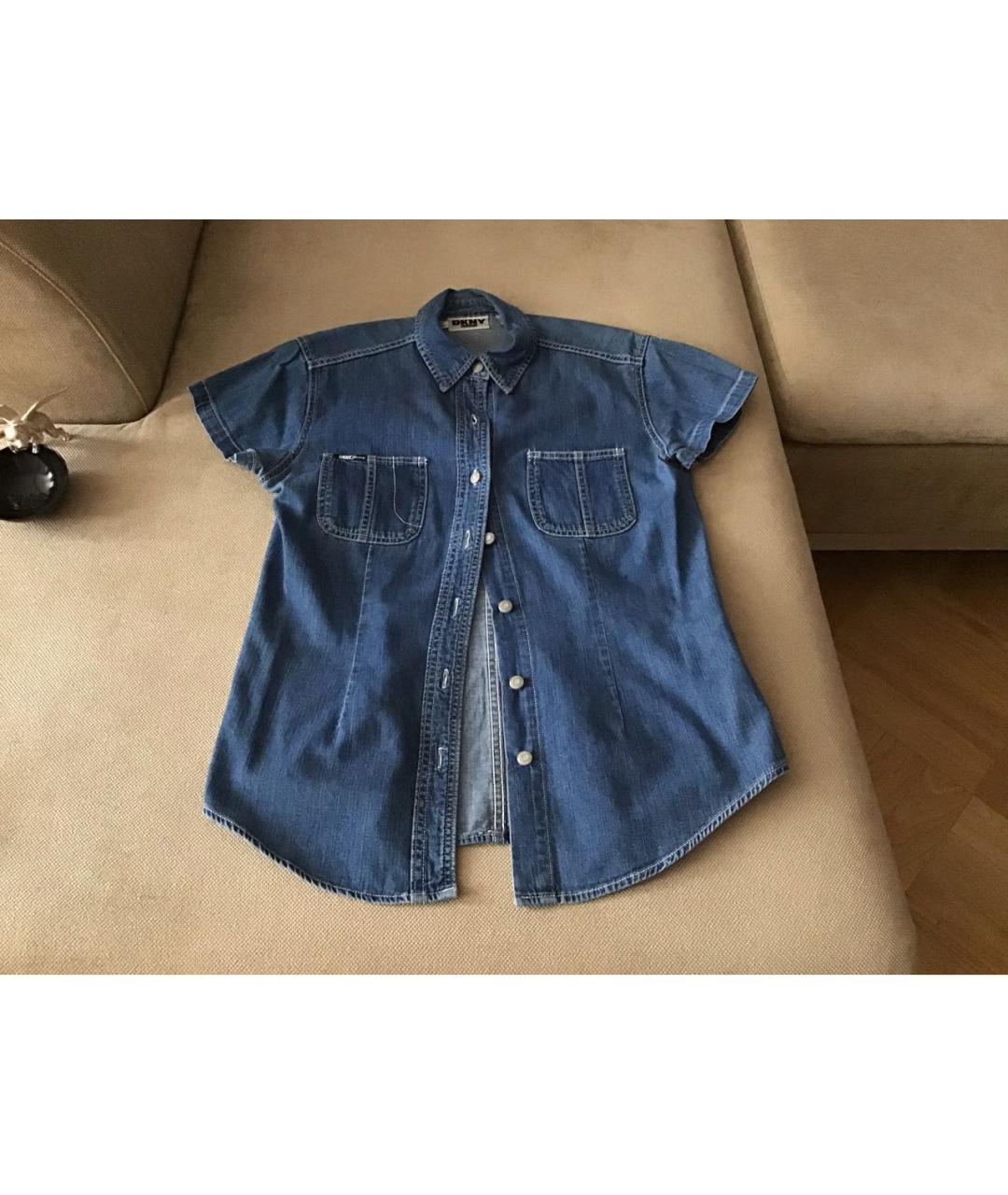 DKNY Синяя деним рубашка, фото 5