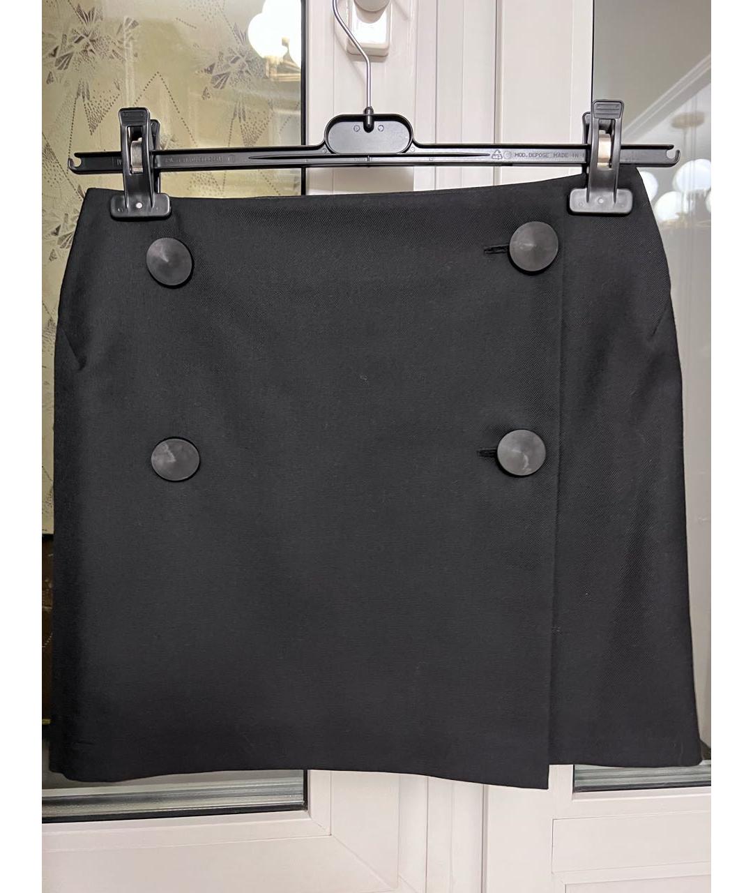 404NOTFOUND Черная шерстяная юбка мини, фото 7