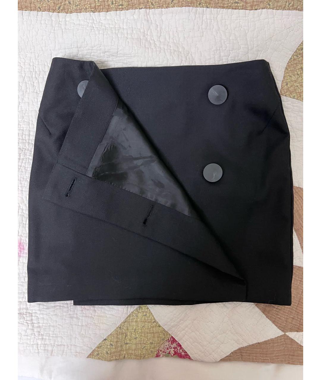 404NOTFOUND Черная шерстяная юбка мини, фото 4