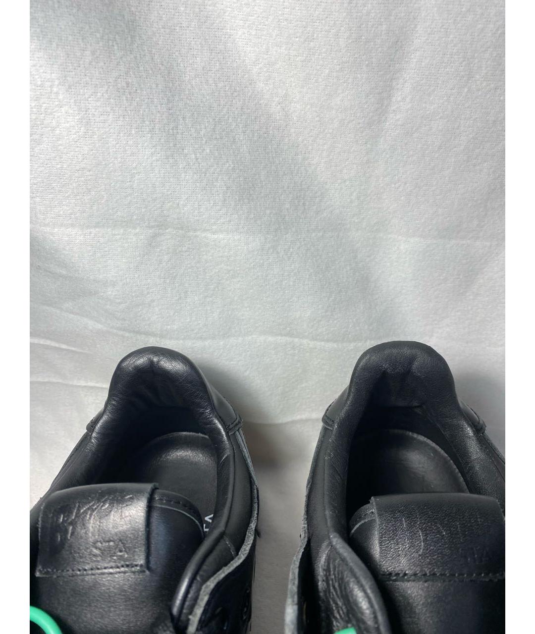 A BATHING APE Черные кожаные низкие кроссовки / кеды, фото 6