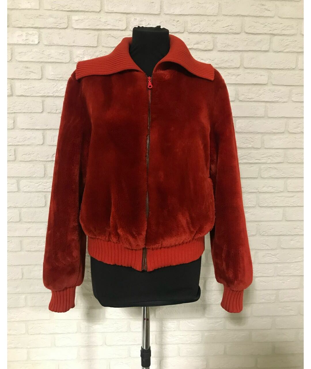 SISLEY - PARIS Красная полиэстеровая куртка, фото 9
