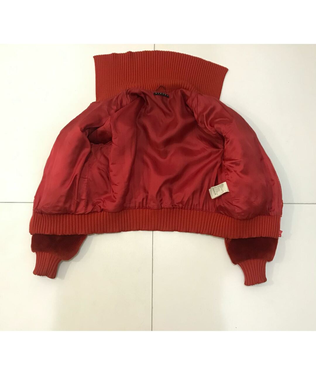 SISLEY - PARIS Красная полиэстеровая куртка, фото 3