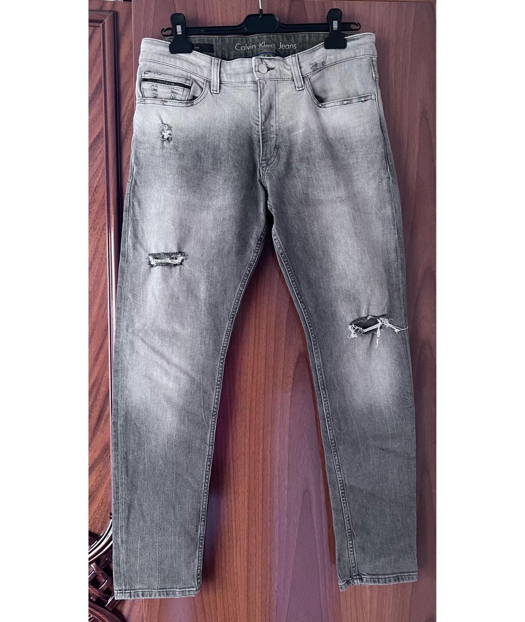 CALVIN KLEIN JEANS Серые джинсы слим, фото 4