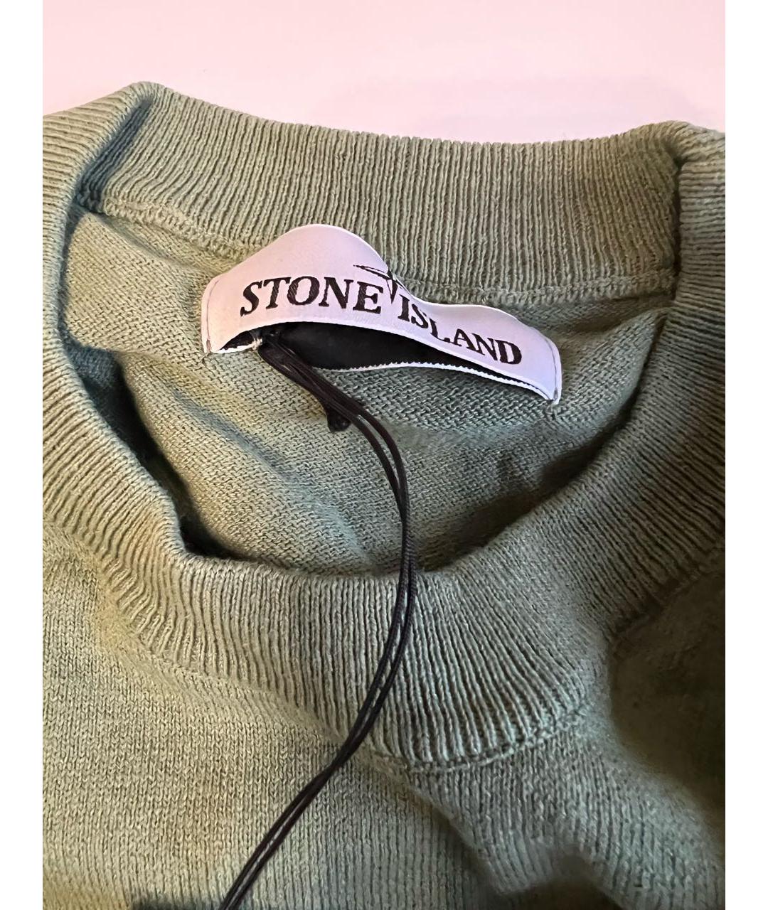 STONE ISLAND Зеленый хлопковый джемпер / свитер, фото 6