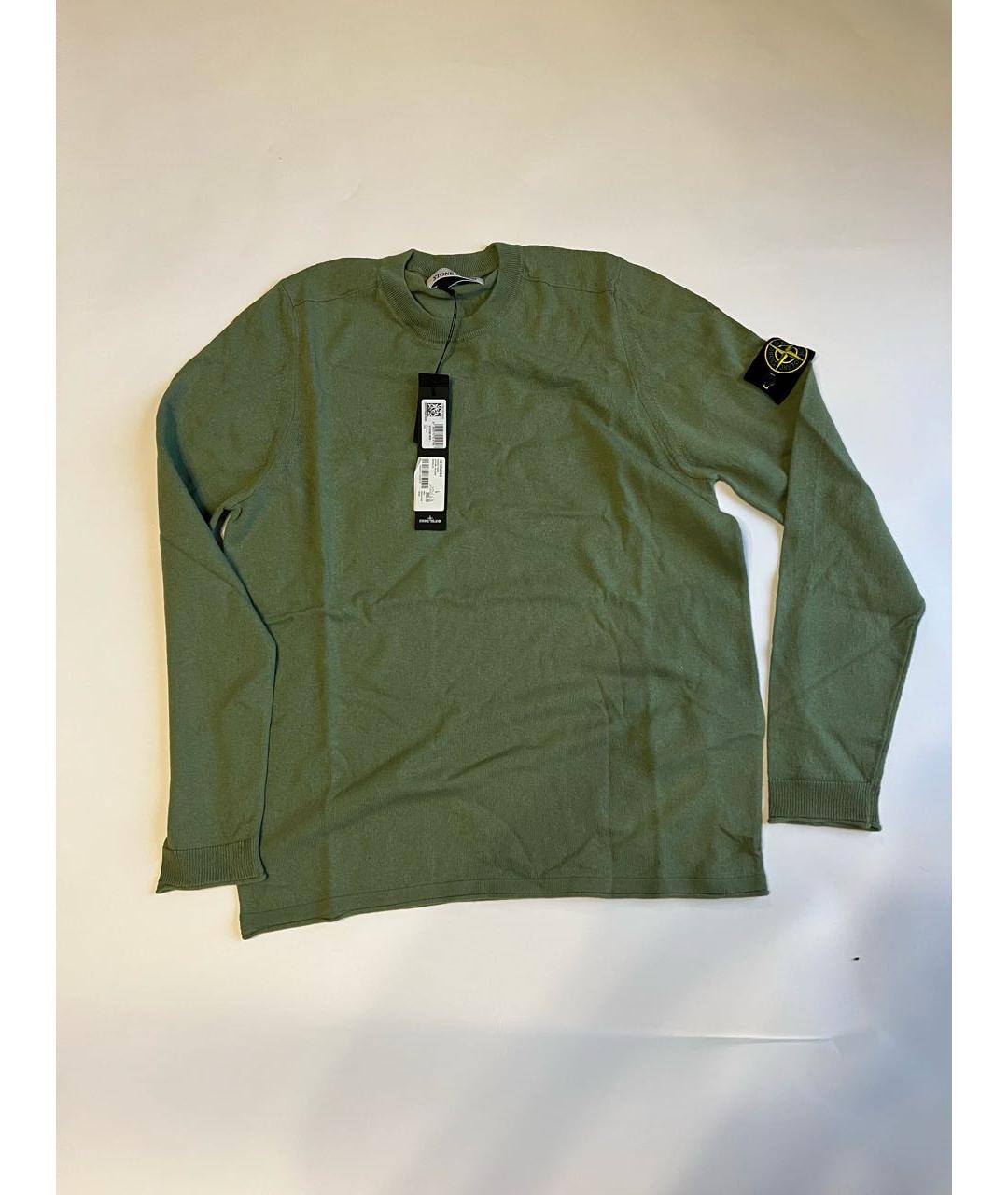 STONE ISLAND Зеленый хлопковый джемпер / свитер, фото 4
