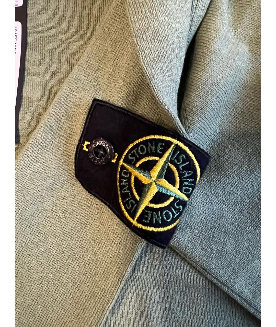 STONE ISLAND Зеленый хлопковый джемпер / свитер, фото 5