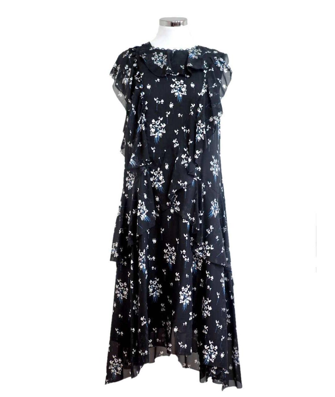 ERDEM Черное шелковое коктейльное платье, фото 5