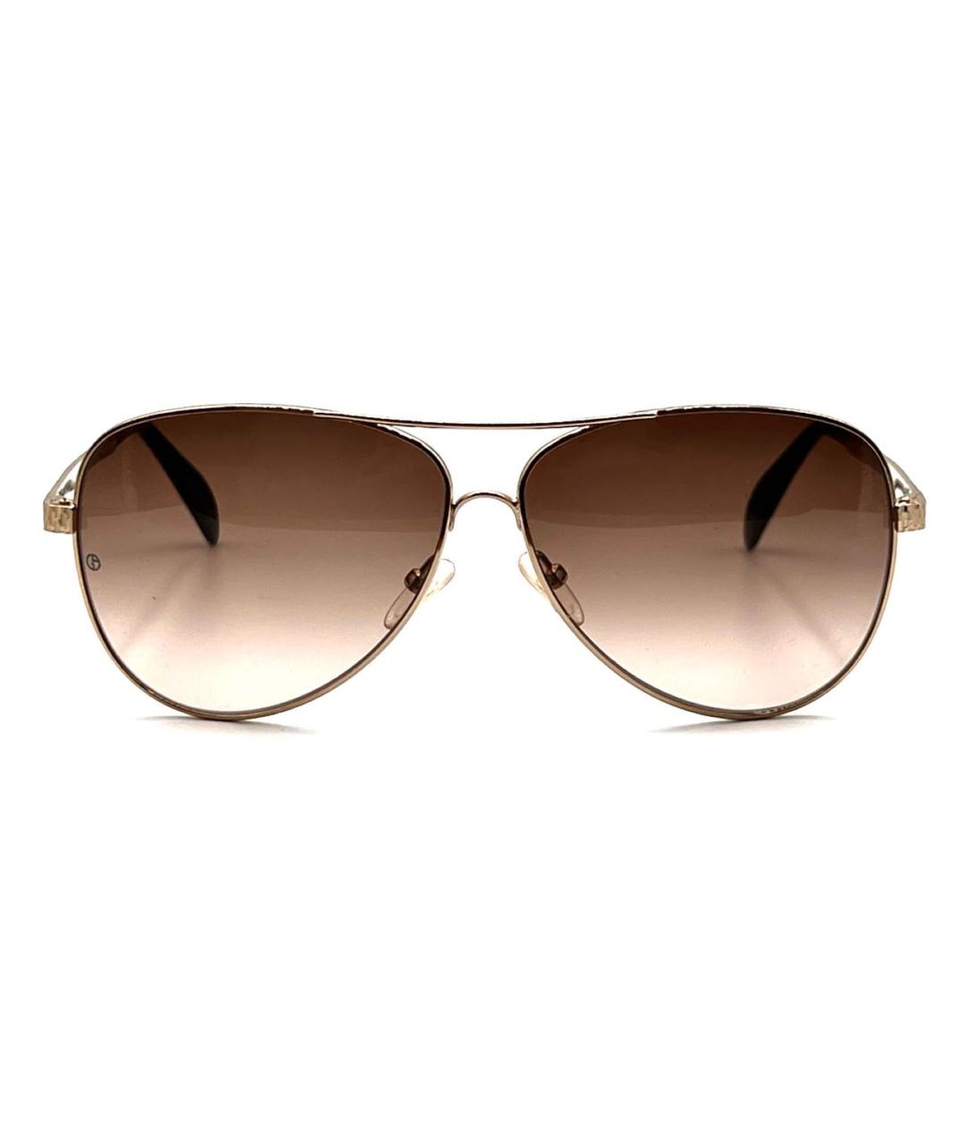 GIORGIO ARMANI Золотые металлические солнцезащитные очки, фото 1