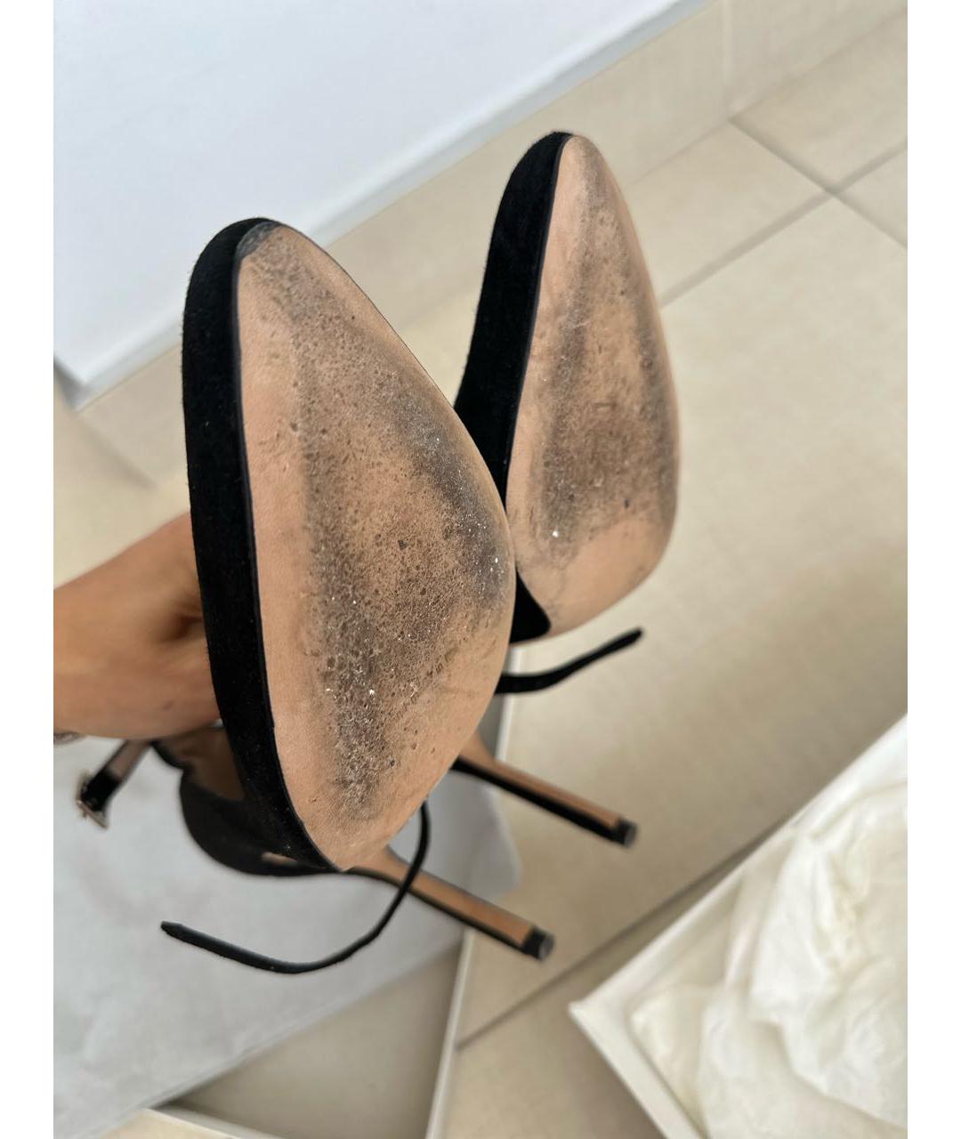 MANOLO BLAHNIK Черные замшевые туфли, фото 5