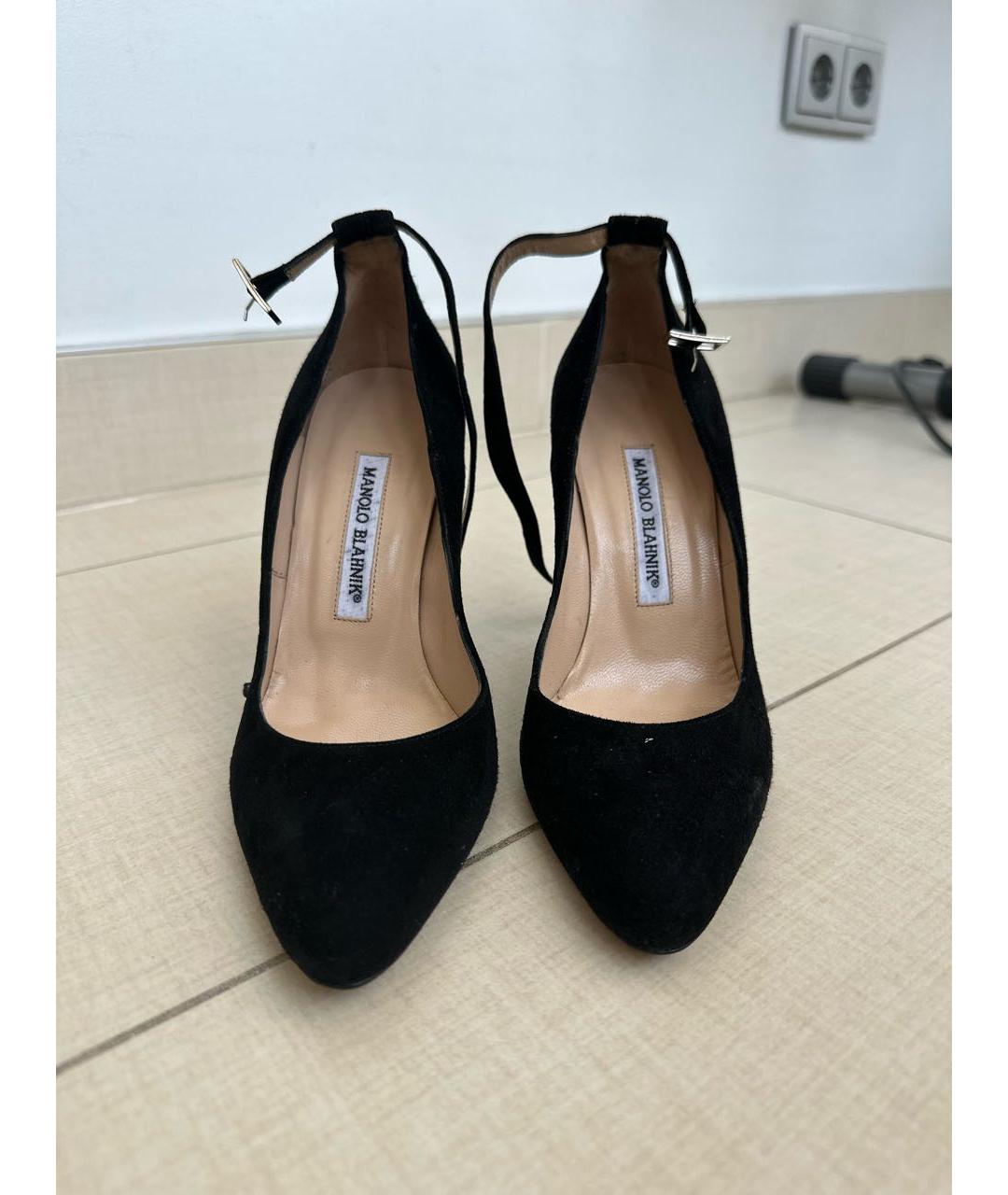 MANOLO BLAHNIK Черные замшевые туфли, фото 2