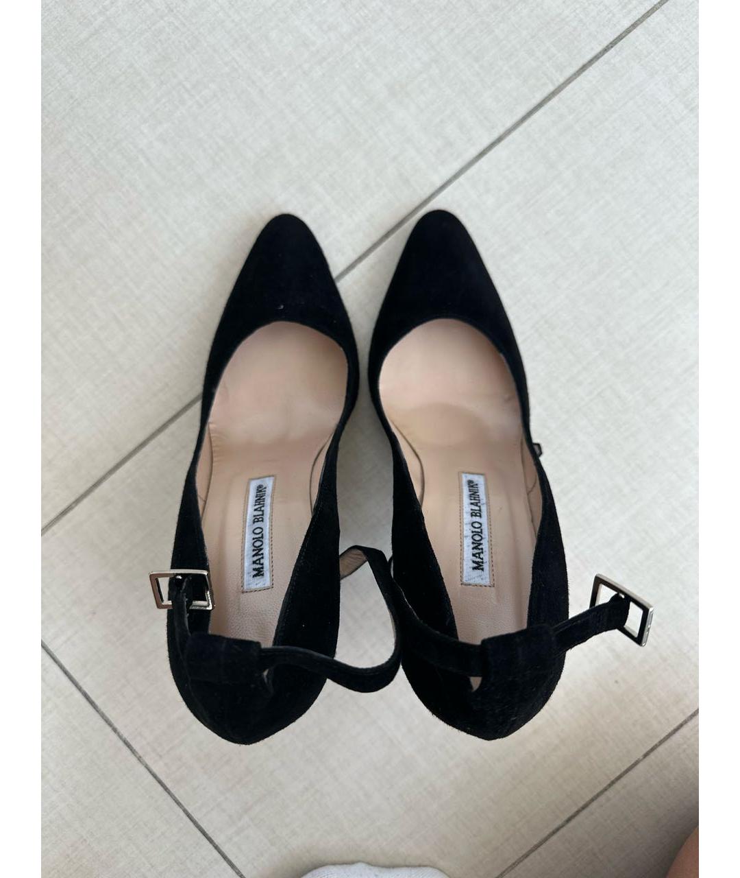 MANOLO BLAHNIK Черные замшевые туфли, фото 3