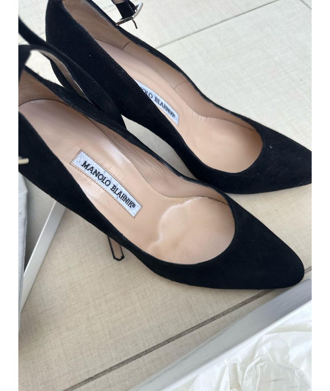 MANOLO BLAHNIK Черные замшевые туфли, фото 7