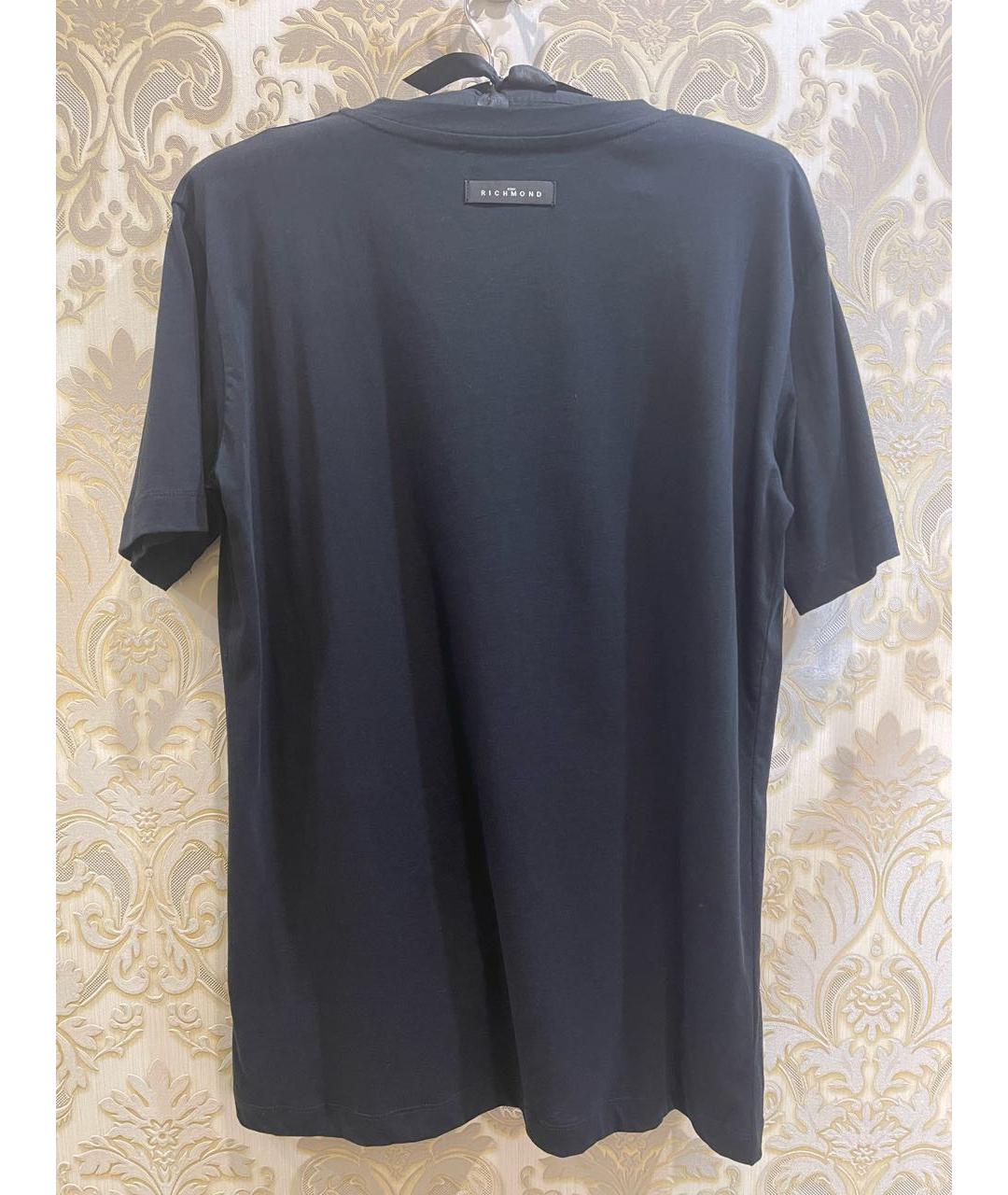JOHN RICHMOND Черная хлопковая футболка, фото 2