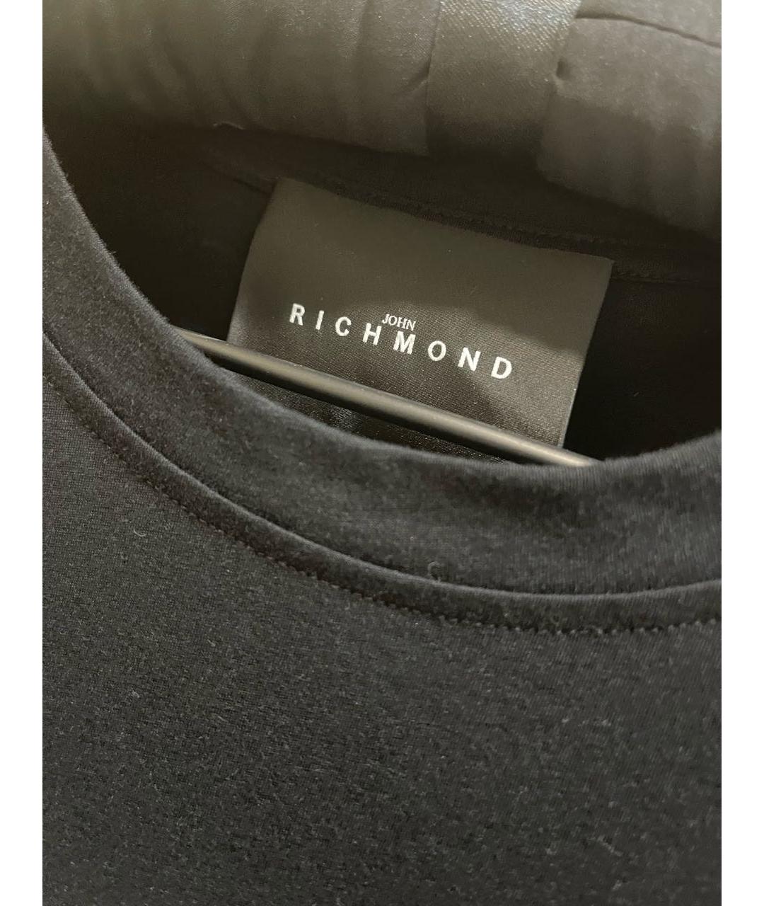 JOHN RICHMOND Черная хлопковая футболка, фото 3