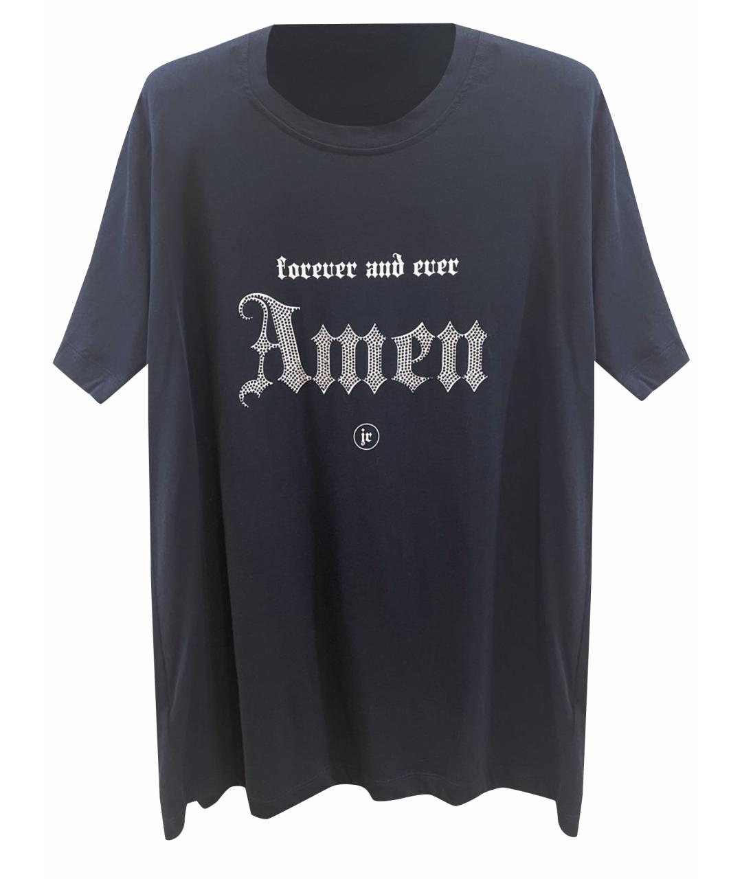 JOHN RICHMOND Черная хлопковая футболка, фото 1