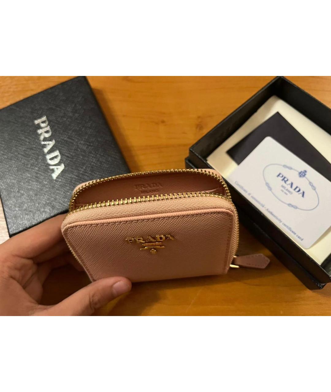 PRADA Розовый кожаный кошелек, фото 2