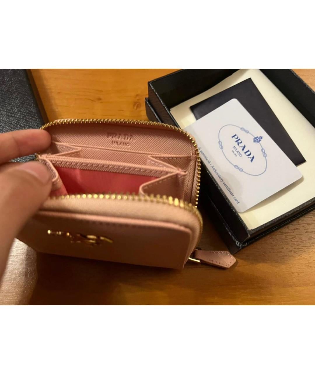 PRADA Розовый кожаный кошелек, фото 3