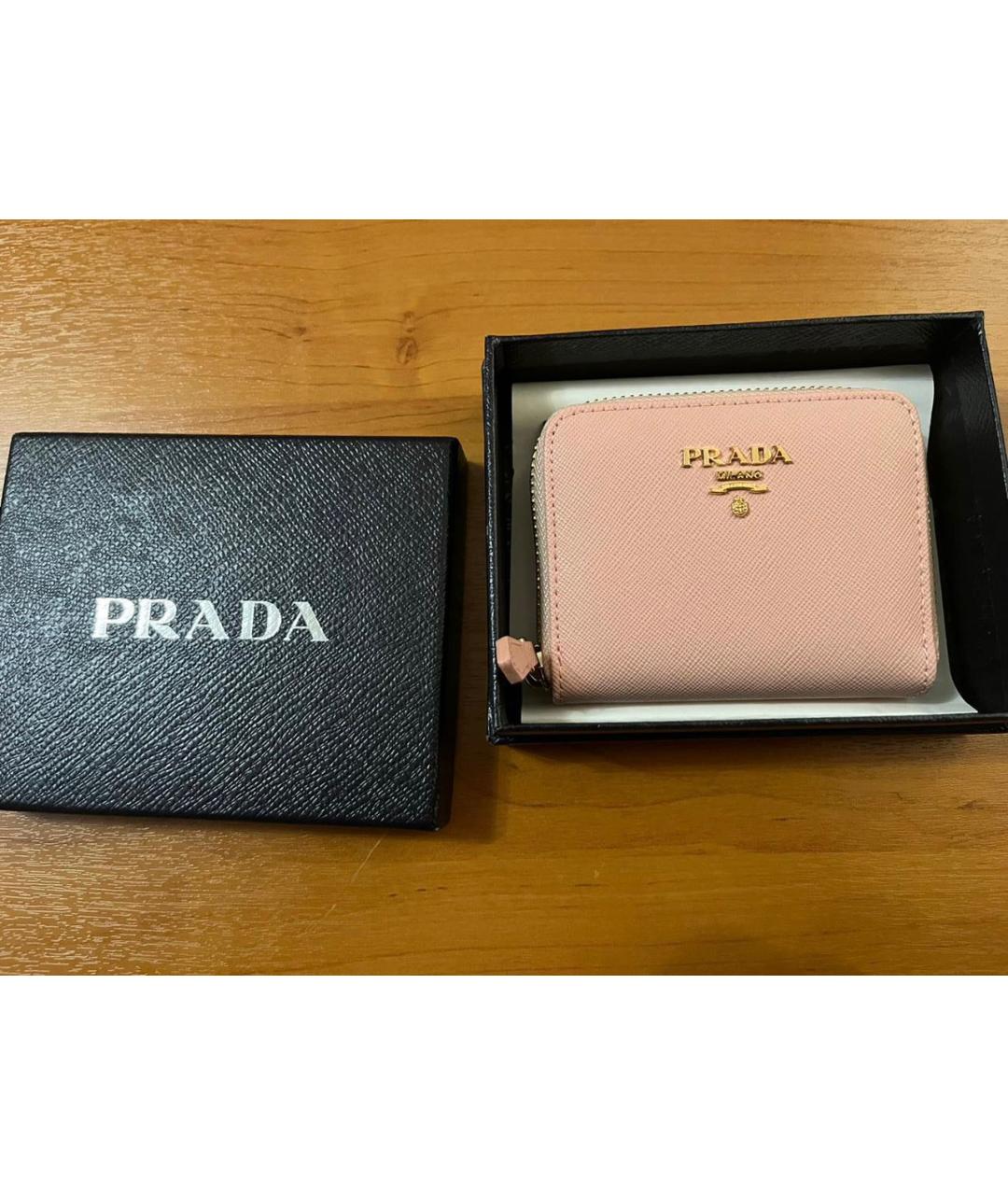 PRADA Розовый кожаный кошелек, фото 6
