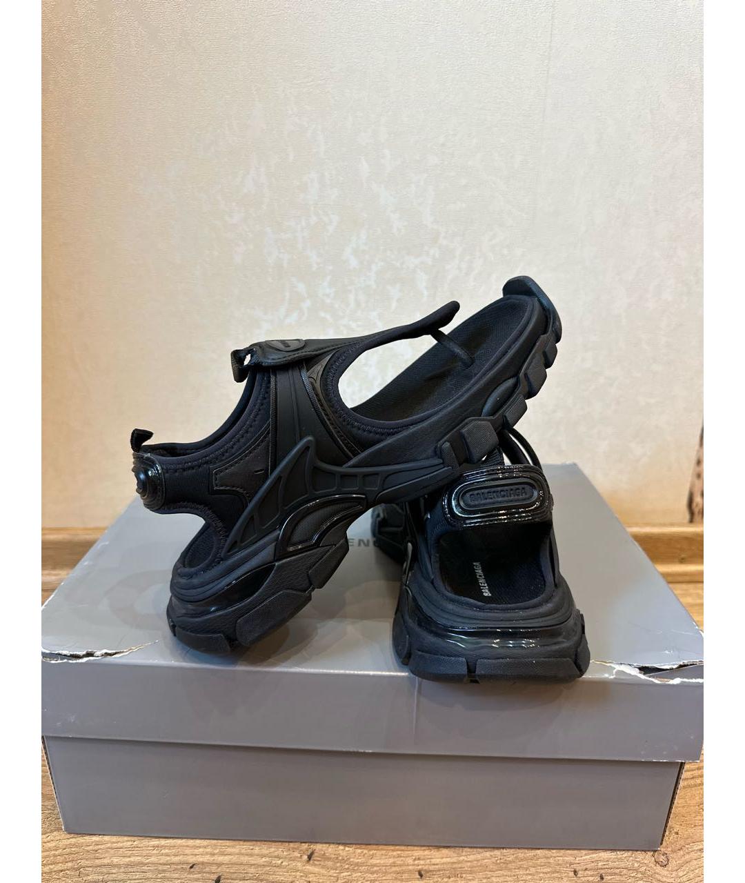 BALENCIAGA Черные текстильные сандалии, фото 5