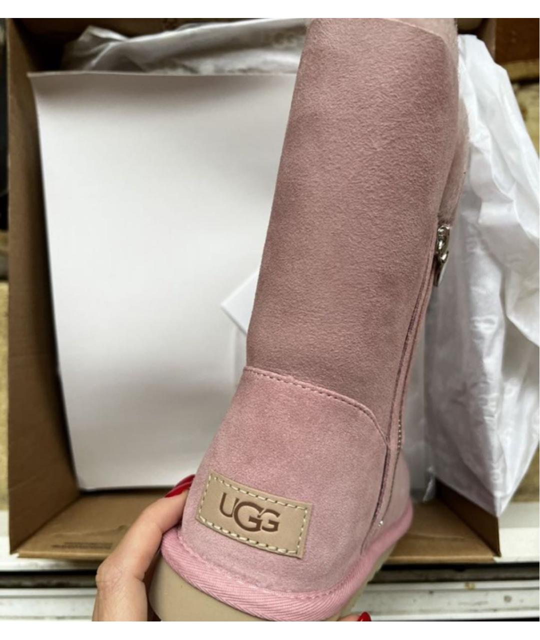 UGG AUSTRALIA Розовые замшевые сапоги, фото 2